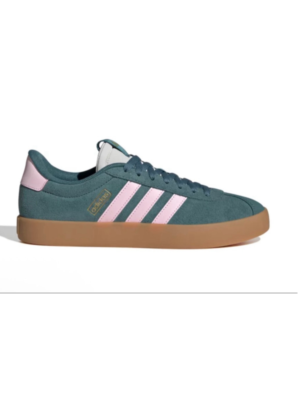 Adidas VL Court 3.0 Sneakers Teal Pink Gum Sole Size 7 - Picture 2 of 5